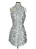 Amanda Uprichard 100% Polyester Metallic Silver Cocktail Dress Size S - photo 1