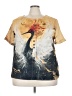 Unbranded Graphic Gold Short Sleeve Blouse Size 3XL - photo 1