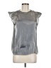 1.State 100% Polyester Metallic Silver Sleeveless Blouse Size M - photo 1