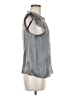 1.State 100% Polyester Metallic Silver Sleeveless Blouse Size M - photo 4