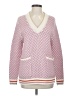 Kule Chevron-herringbone Pink Cashmere Pullover Sweater Size S - photo 1