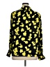 David Lerner 100% Polyester Print Yellow Black Long Sleeve Blouse Size XL - photo 2