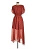 eShakti 100% Polyester Paisley Red Casual Dress Size 12 - photo 2