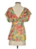 Tibi 100% Silk Orange Short Sleeve Silk Top Size 2 - photo 2