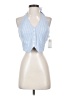 Good American Blue Sleeveless Button-Down Shirt Size Sm (1) - photo 1