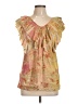 Cato 100% Polyester Gold Short Sleeve Blouse Size L - photo 1