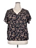 Unbranded 100% Polyester Blue Short Sleeve Blouse Size XXL - photo 1