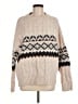 Line & Dot Chevron-herringbone Tan Pullover Sweater Size M - photo 1