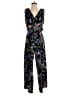 Parker 100% Silk Floral Black Jumpsuit Size XS - photo 1
