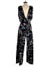 Parker 100% Silk Floral Black Jumpsuit Size XS - photo 2