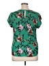 Lily White Green Short Sleeve Blouse Size XL - photo 2
