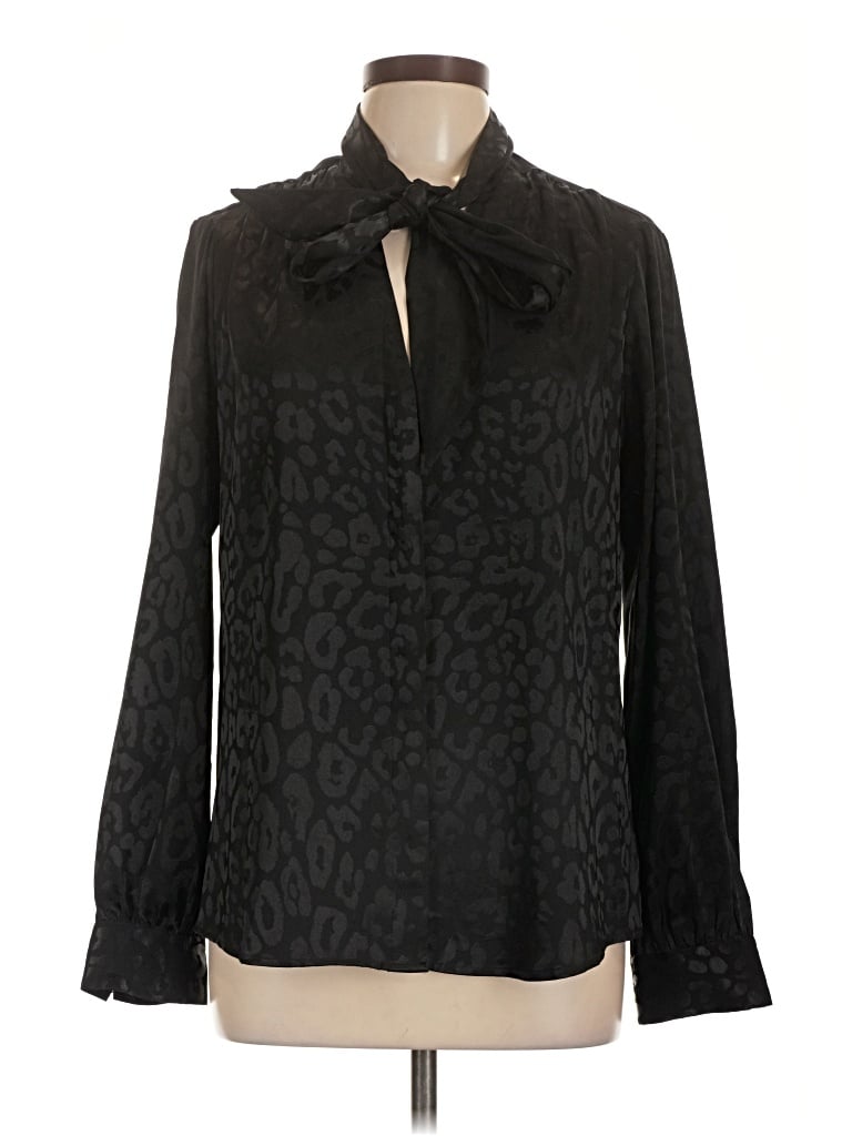 Pre-owned Express Long Sleeve Blouse In Black