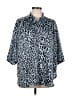Rebecca Minkoff 100% Polyester Animal Print Blue 3/4 Sleeve Blouse Size M - photo 1