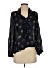 Tucker 100% Silk Hearts Black Long Sleeve Silk Top Size XS - photo 1
