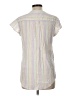 New Directions Stripes White Short Sleeve Blouse Size L - photo 2