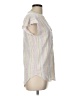 New Directions Stripes White Short Sleeve Blouse Size L - photo 4