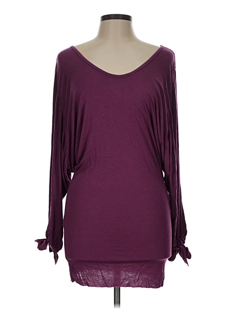 Pre-owned Rachel Pally 3/4 Sleeve Top Burgundy Scoop Neck Tops