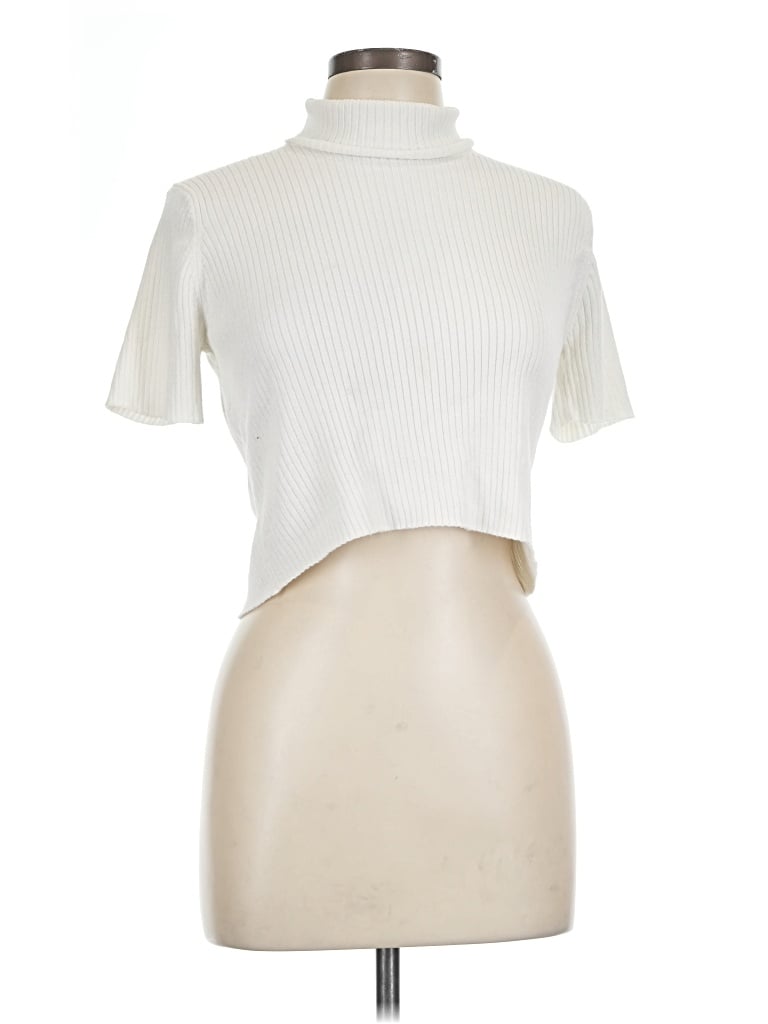 Pre-owned La Hearts Short Sleeve Turtleneck In Ivory