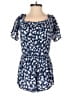 Aeropostale 100% Rayon Floral Blue Romper Size S - photo 1