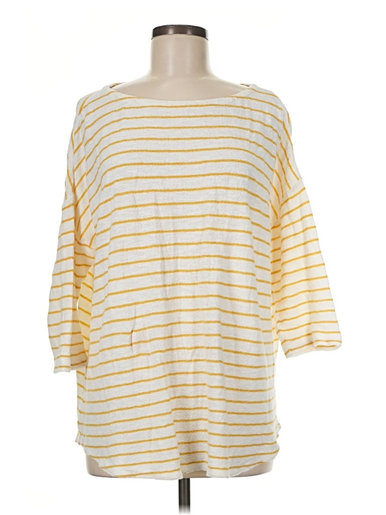 Pre-owned Jjill 3/4 Sleeve T-shirt In Yellow