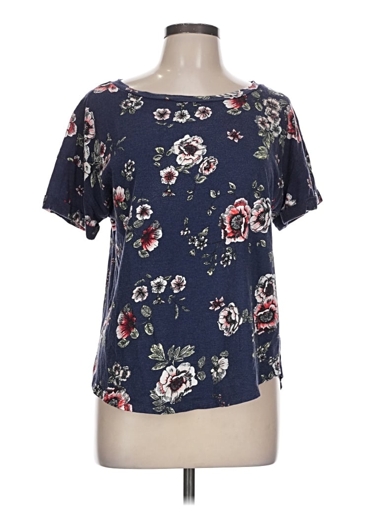 Pre-owned Maurices Short Sleeve Blouse In Blue