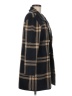 Anne Klein 100% Acrylic Plaid Black Brown Coat Size M - photo 4