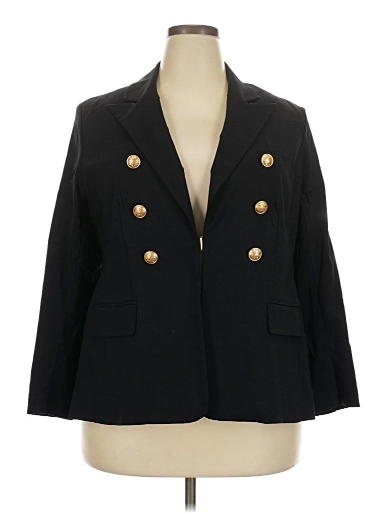 Pre-owned Lane Bryant Blazer Jacket In Black