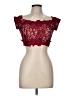 Sequin Hearts Burgundy Short Sleeve Top Size 9 - photo 1