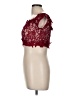 Sequin Hearts Burgundy Short Sleeve Top Size 9 - photo 5