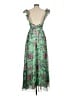 Aqua 100% Polyester Tropical Green Cocktail Dress Size M - photo 2