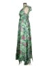 Aqua 100% Polyester Tropical Green Cocktail Dress Size M - photo 5