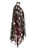 POOL TO PARTY 100% Polyester Burgundy Tan Kimono One size - photo 4