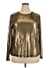 Porridge Metallic Solid Gold Long Sleeve Top Size 2X - photo 1