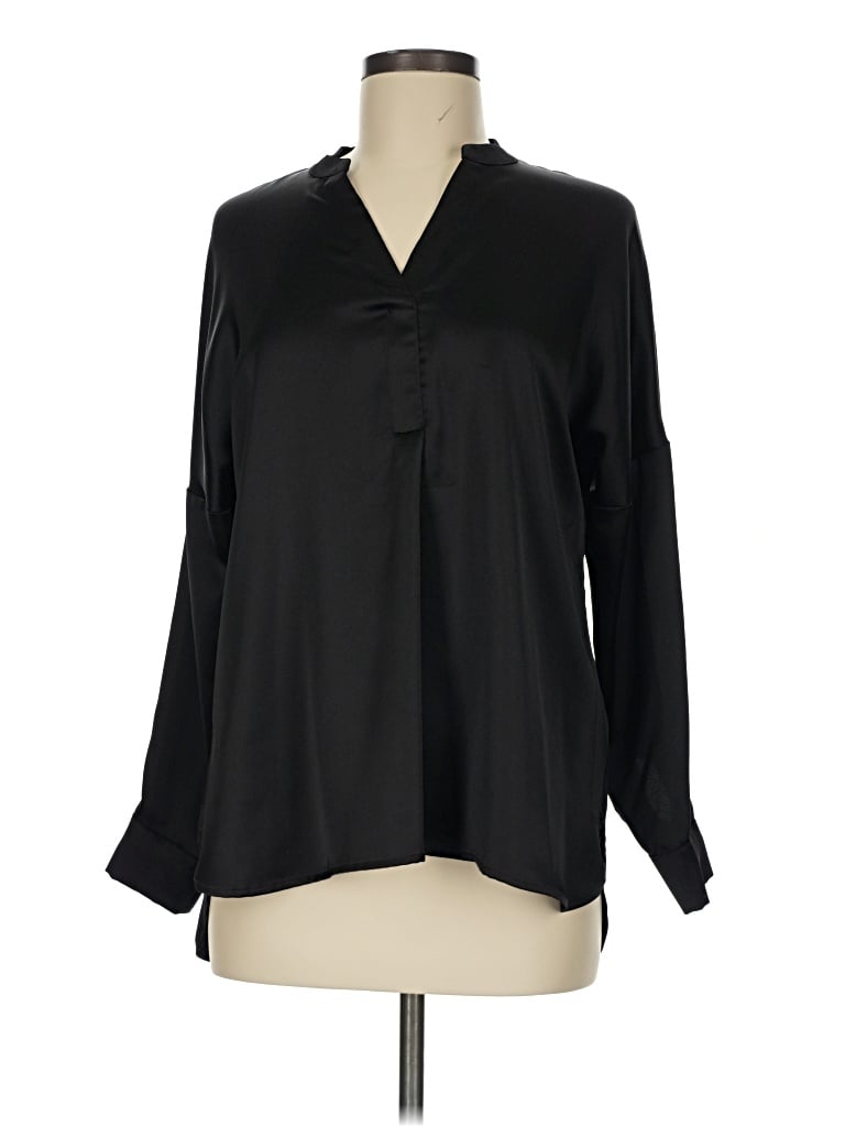 Pre-owned Nicole Miller Long Sleeve Blouse In Black