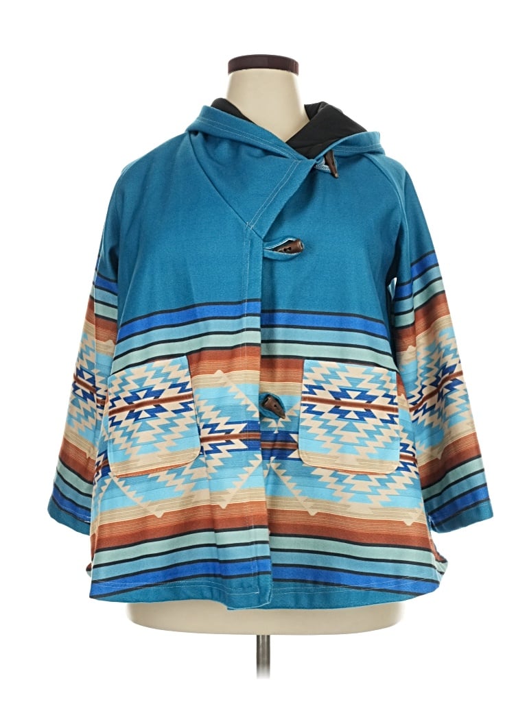 Pre-owned Unbranded Poncho In Blue