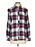 MELLODAY 100% Rayon Plaid Blue Long Sleeve Blouse Size S - photo 1