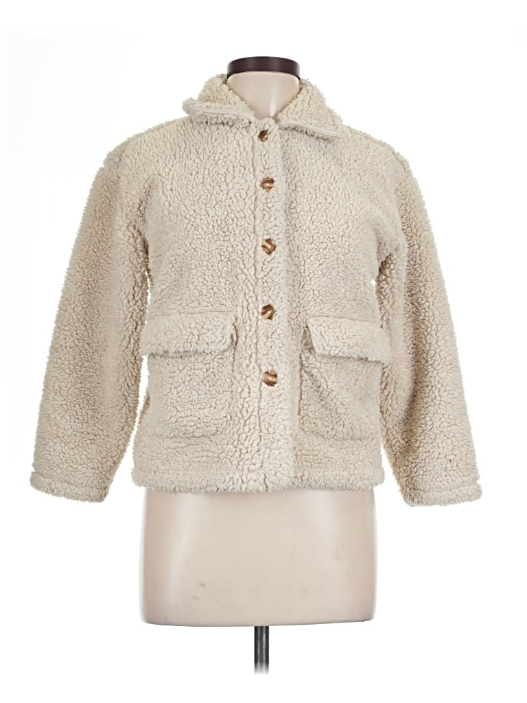 Pre-owned Z Supply Faux Fur Jacket In Ivory