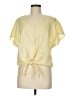 Three Dots Yellow Short Sleeve Blouse Size M - photo 1