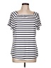 Talbots Stripes Ivory Short Sleeve T-Shirt Size L - photo 1
