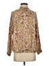 Main Strip 100% Rayon Paisley Brown Long Sleeve Blouse Size S - photo 1