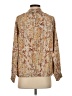 Main Strip 100% Rayon Paisley Brown Long Sleeve Blouse Size S - photo 2