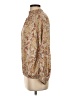 Main Strip 100% Rayon Paisley Brown Long Sleeve Blouse Size S - photo 5