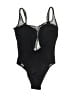 Loren Chevron-herringbone Black One Piece Swimsuit Size EU 40 - photo 1