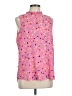 MTS 100% Polyester Polka Dots Pink Sleeveless Blouse Size L - photo 1