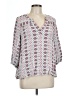 New Directions 100% Rayon White 3/4 Sleeve Blouse Size L - photo 1