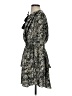 Allison 100% Recycled Polyester Paisley Black Casual Dress Size S - photo 5