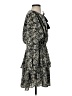 Allison 100% Recycled Polyester Paisley Black Casual Dress Size S - photo 4