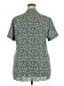 Timeson 100% Polyester Floral Green Short Sleeve Blouse Size XXL - photo 2