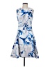 DKNY 100% Polyester Print Blue Cocktail Dress Size 4 - photo 1