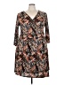 Assorted Brands Print Brown Casual Dress Size 3X - photo 1